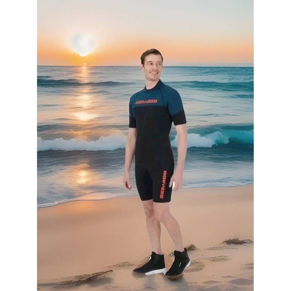 NWT Mens Seadoo 3 MM Escape Shorty Wetsuit Navy/marine Neoprene Sz XL